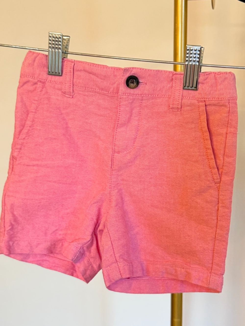Janie and Jack Boys Oxford Pink Cotton Blend Shorts in 2T